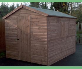 8 x 8 tuck shop shed shutter open