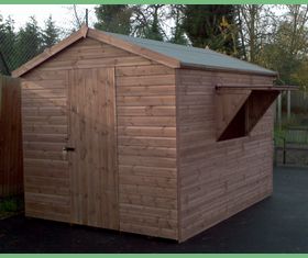 10 x 8 tuck shop shed single serving hatch