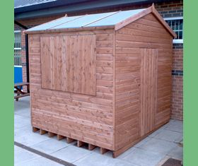 8 x 8 tuck shop shed shutter closed